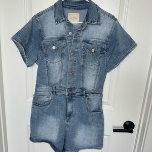 Altar'd State Light Wash Denim Romper